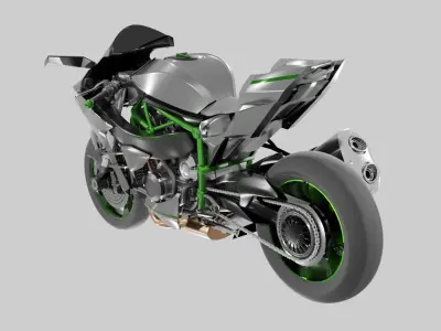 Racing Motorcycles Pack  H2R - Panigale V4 - YZF R6 - YZF R7 3D model