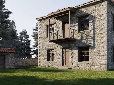 Greek traditional house  3D model