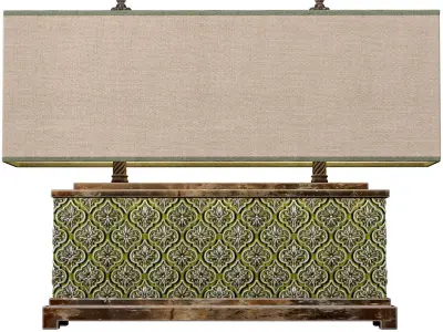 Large Oriental Copper Arabic Oriental Nightstand Table Lamp 3D model