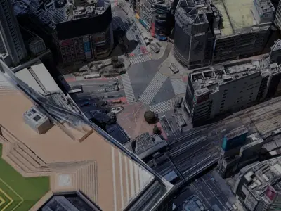 Tokyo Shibuya Scramble Crossing Free low-poly 3D model