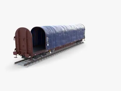 CFR Sliding Tarp Rail Car v4 3D model