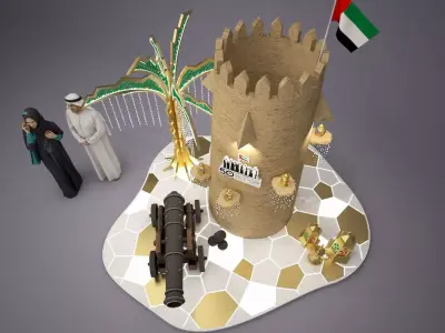 UAE National Day Centerpiece Mall decoration 3D model