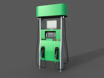Gas Pump Realtime Low-poly 3D model
