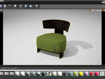 MolteniC Clipper Chair UE4 Low-poly 3D model