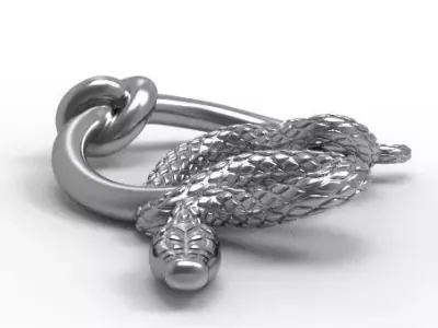 Snake Knot Ornament  Luxury Metal Accessory 3D print model