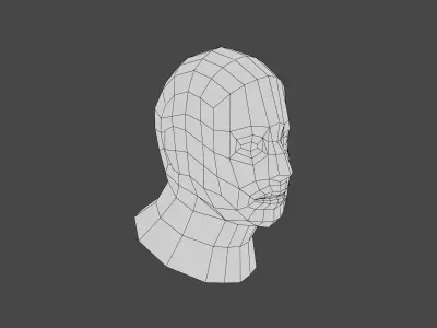 Hand Painting Head 02 Low-poly 3D model