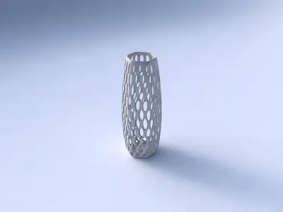 Vase squeezed hexagon with bubble grid lattice 3D print model