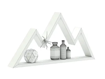 Mountain Shaped Wall Shelf 3D model