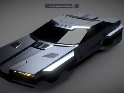 Futuristic Car Low-poly 3D model
