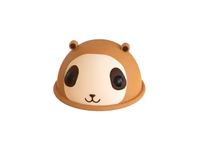 Low-Poly Sloth Hat  Low-poly 3D model