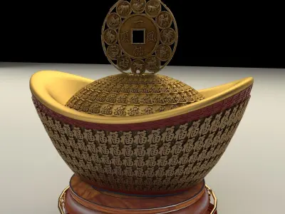 Chinese Gold Ingot  3D model