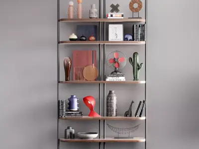 Stylish Decor On The Shelves - 2 3D model