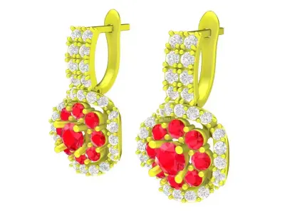 5867 luxury diamond earrings 3D print model