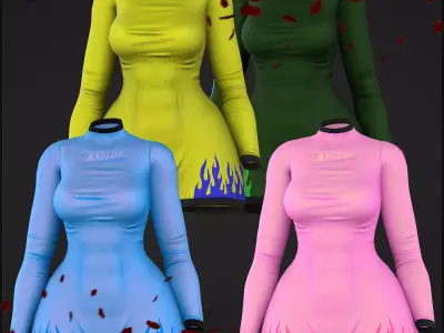 RACING BODYSUIT OVERALL Low-poly 3D model