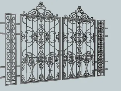 iron mesh door 3d model 3D model