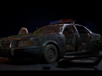 Police Car - Interactable Vehicles UE4 UE5 Low-poly 3D model