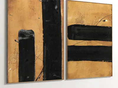 Plaster Two Photo Frame 56 Low-poly 3D model