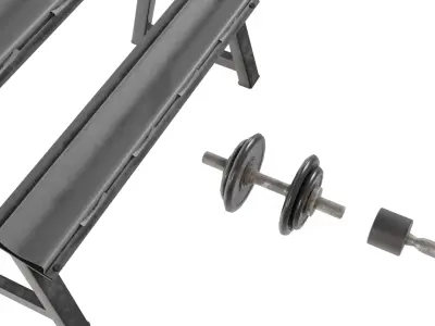 Dumbbell Rack Low-poly 3D model