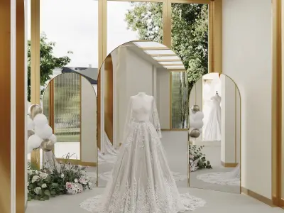 Luxury Wedding Dress Shop 3D model
