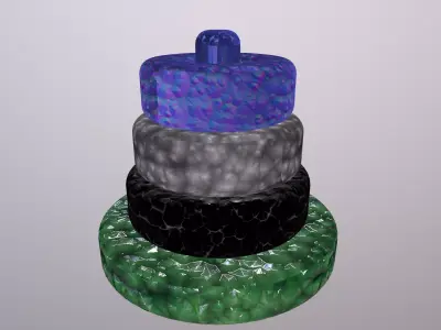 fourwanpis three tier cake Free low-poly 3D model