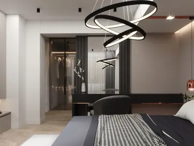 Realistic 3D Bedroom Scene 3D model