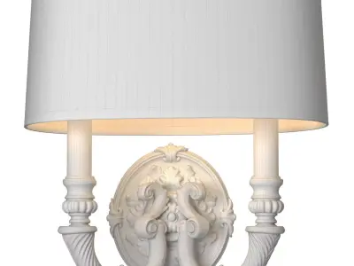 Bronze antique Double Sconce in Classic Style Wall lamp Light 3D model
