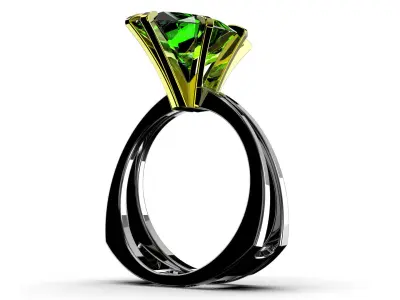 3D model Solitaire Marquise Cut EL Ring-CL 3D print model