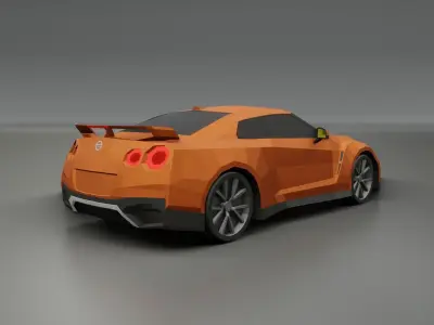 Nissan GT-R 2020 low poly 3D model Low-poly 3D model