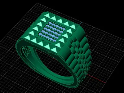 Print Ready STL 3DM  Gents Rings Diamond Men Ring  3D print model 11