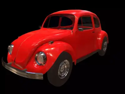 Classic Car PBR - Beetle Low-poly 3D model