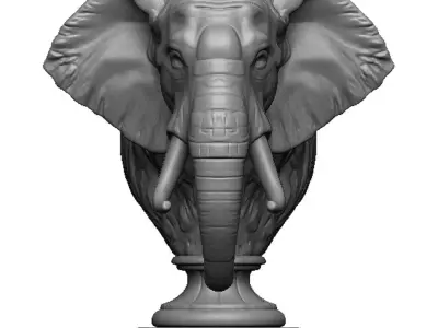elephant head bust 3D print model buy