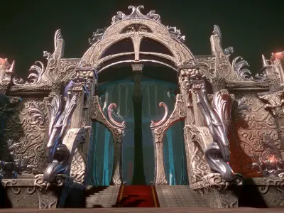 Desert temple constructor Low-poly 3D model