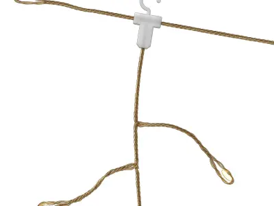 Pottery Barn curtain rain string lights 3D model