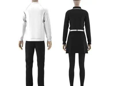 Golf Clothes Mannequin Set 3D model