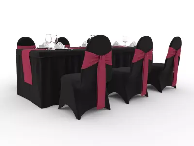 Banquet Table and Chair 140 3D model