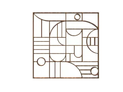 3D Decorative Partition Wood 3D model