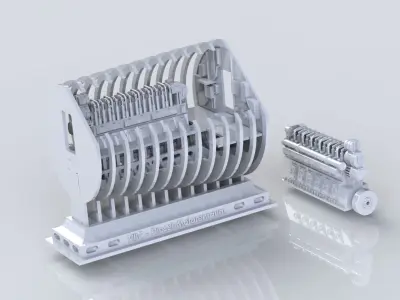 Submarine VIIC Engine Room 3D print model