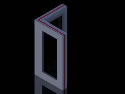 3D Aluminium corner window printing model 3D print model