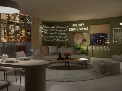 Living room 3D model 8