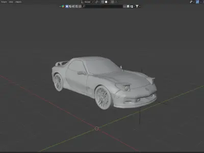 mazda rx 7 Low-poly 3D model