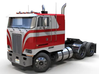 Peterbilt 362 cabover truck Low-poly 3D model
