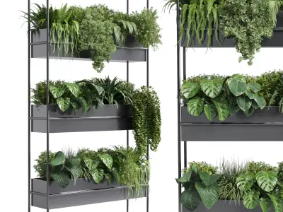 stand wall decor with shelves for the closet or showcase plants 3D model