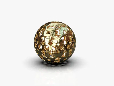 10 Spherical charm beads 3D print model