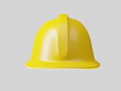 Construction yellow helmet 3D model