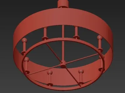 Stauffer chandelier in brass with shades 3D model