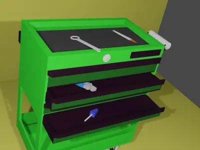 Machanic box and tools 3D model