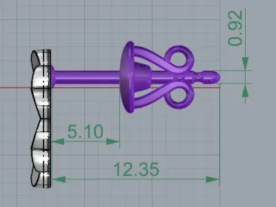 HEART Stud Earrings LOVE GIFT For Valentines Day 3D print model
