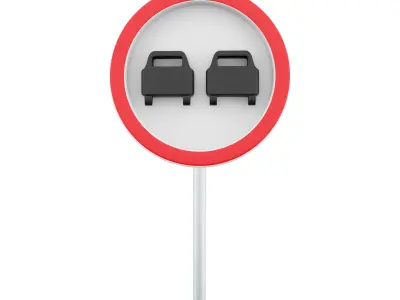 3D  overtaking sign cartoon icon 3D model