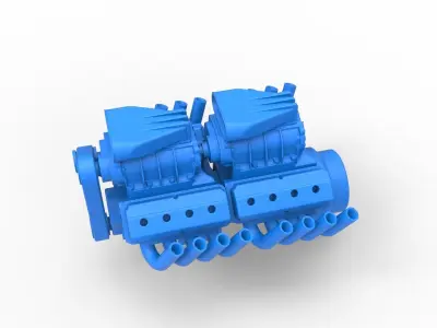 Engine 2 V8 Scale 1 to 25 3D print model
