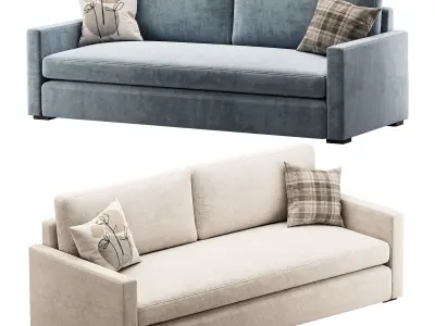 Benjara 86 Inch Fabric Upholstered Sofa 3D model